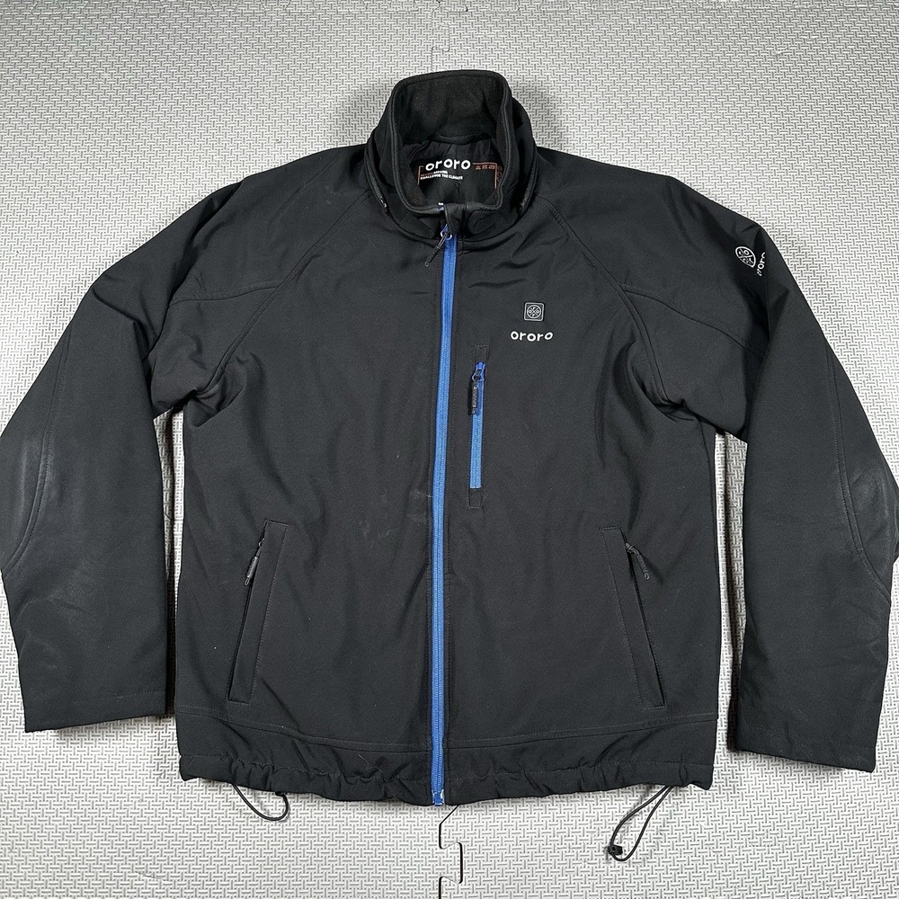 Ororo Heated Jacket Men's Large Black Wind Water Resistant Work (NO BATTERY)